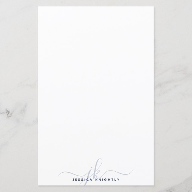 Iniciais de Na moda Moderno Marinho Mínimo Azul (Frente)