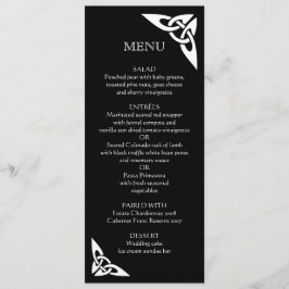 Iniciais de nó celta - Placa de menu preta