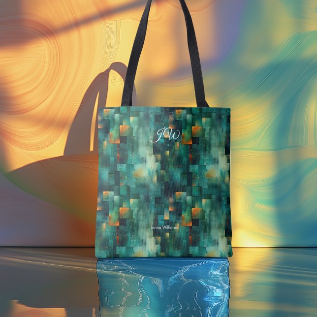 Iniciais de Tote Bag Personalizada Geométrica Mode (Criador carregado)