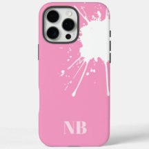 iniciais do nome do monograma, cor-de-rosa e abstr