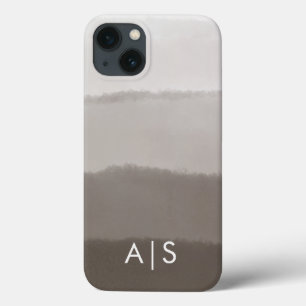 Iniciais Elegantes legal Monogramados Ombre Cinza