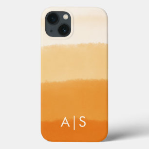 Iniciais Elegantes Monogramadas Pumpkin Orange Omb