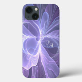 Iniciais Fractais Modernos de Abstrato Roxo Monogr
