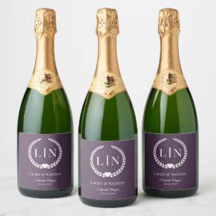 Iniciais Mínimas De Monograma Rich Wine Purple