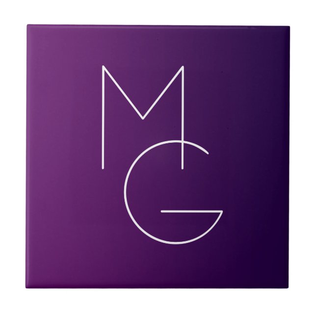 Iniciais Modernos 2 | Amêijoa Sutil Roxa Profunda (Frente)