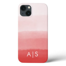Iniciais Monogramadas Elegantes Coral Vermelho Omb
