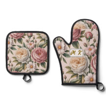 Iniciais personalizadas charmosas rosas vintage co