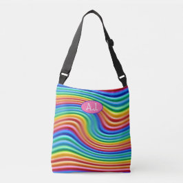 Iniciais personalizadas do Rainbow Pride Tote Bag.
