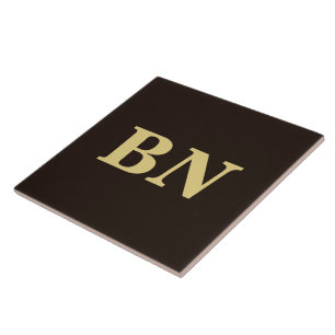 Iniciais personalizadas em dourado minimalista mar