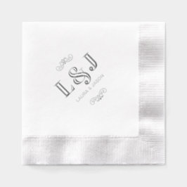 Iniciais Personalizadas Folha de Napkins Escondido