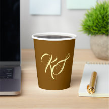Iniciais personalizadas marrons elegantes monogram
