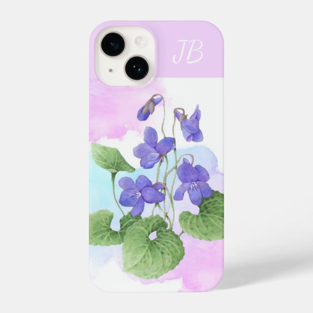 Iniciais Personalizados de Arte de Flor Violeta Se (Verso)