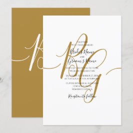 Iniciais Simples de Ouro Elegante Convites de Casa