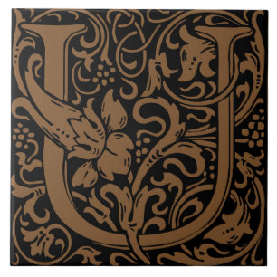 Inicial Art Nouveau Floral de William Morris Letra