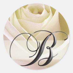 Inicial cor-de-rosa nupcial branca B da etiqueta