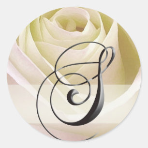 Inicial cor-de-rosa nupcial branca S da etiqueta