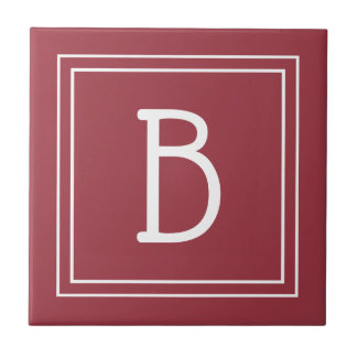 Inicial Moderna Monogramada Vermelha Carmesim e Br