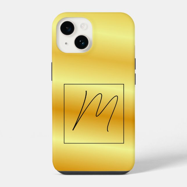 Inicial Moderna Simples Monogramada Cor Dourada (Verso)