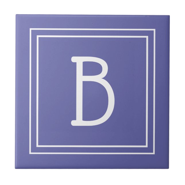 Inicial Monograma Moderno Periwinkle Azul (Frente)
