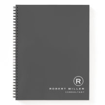 Inicial Monograma Personalizado Cinza e Branco