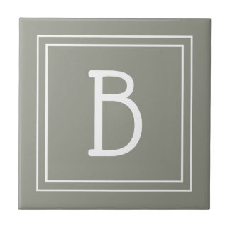 Inicial Monogramada Moderna Simples Verde Sage Bra