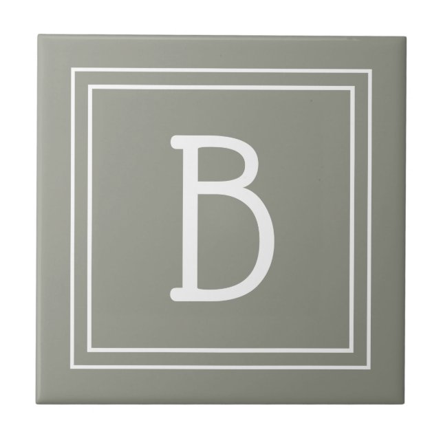 Inicial Monogramada Moderna Simples Verde Sage Bra (Frente)