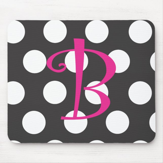 Inicial pontilhada "B " de Mousepad preto/quente (Frente)