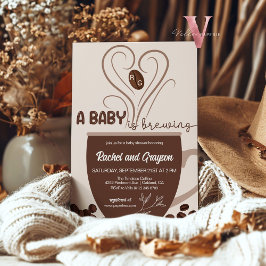 Inicial Um Bebê está criando Chá de café Convite