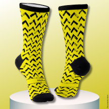 Inicials ou Nome Preto e Amarelo Chevron Alto