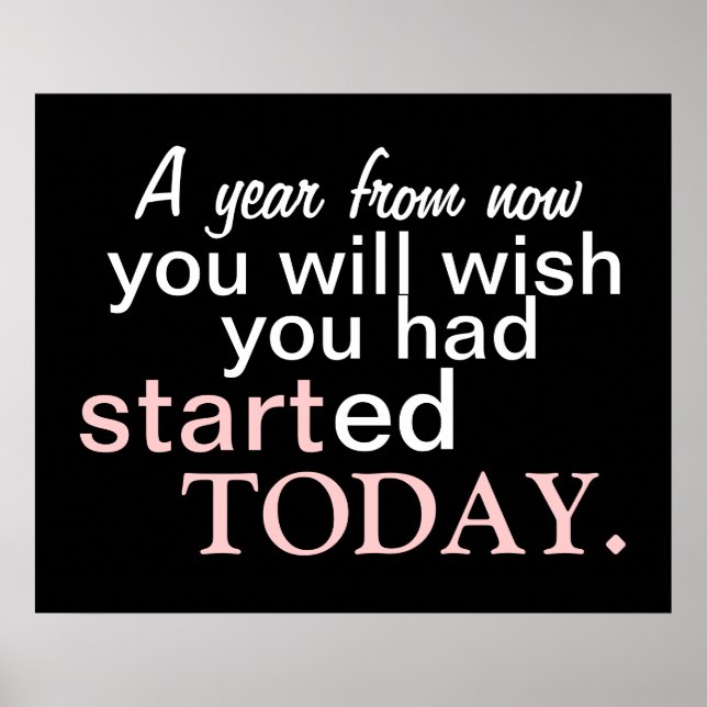 Iniciar hoje Poster de Motivação (Frente)