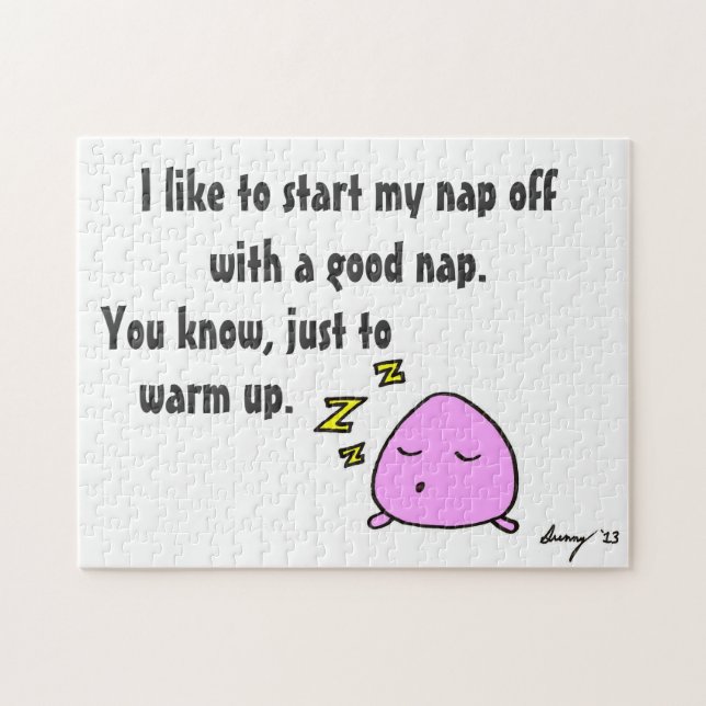 'Iniciar Meu Nap Com Um Bom Nap' Quebra-cabeça (Horizontal)