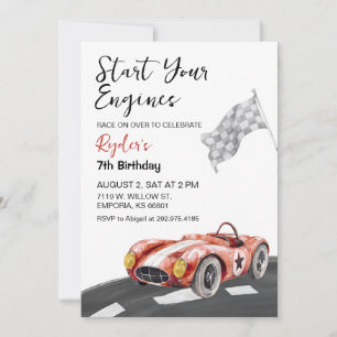 Iniciar Seu Motor Qualquer Convite De Aniversário 