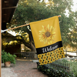 Início de boas-vindas do girassol preto e amarelo