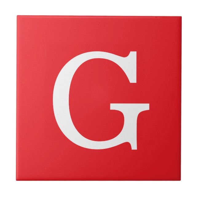 Initial Letter Monogram Red White Plain Simple (Frente)