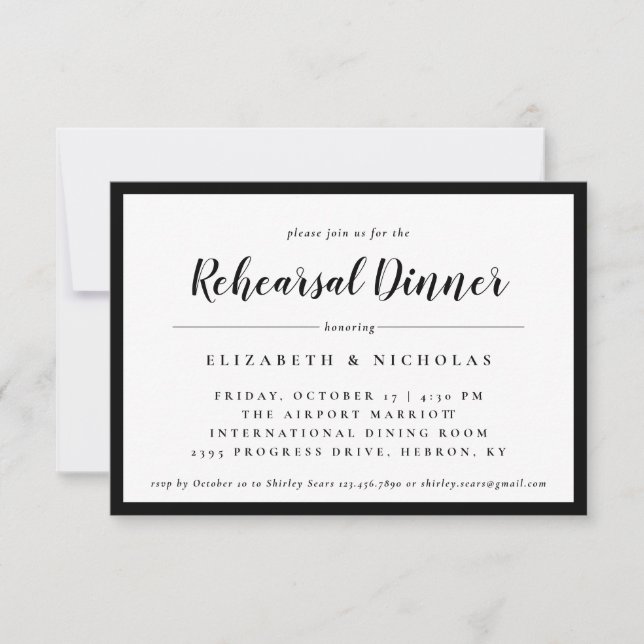 Inivite do ensaio preto e branco da Elegância mode (Frente)