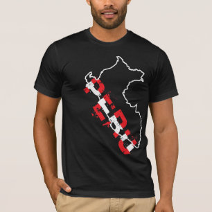 InKa1821 etiqueta - camisa do mapa de Peru