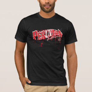 InKa1821 etiqueta - camisa peruana do sangue do