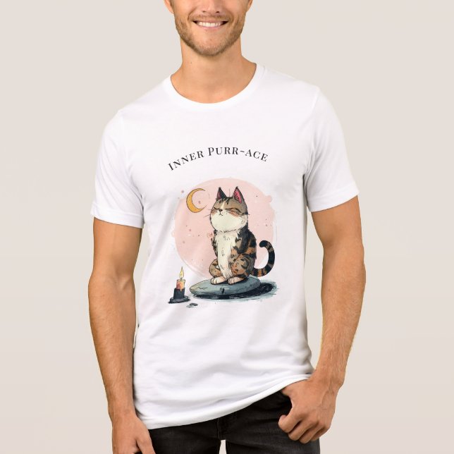 Inner Purr-ace Cat Meditation Tee (Frente)