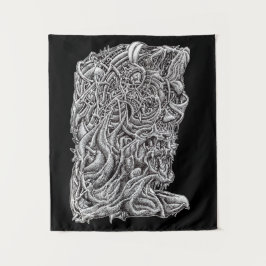 Innerbeastman, desenho a tinta tapeçaria escura