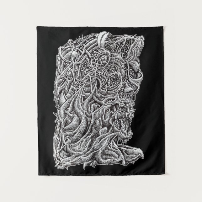 Innerbeastman, tinta desenhando tapeçaria escura (Frente)