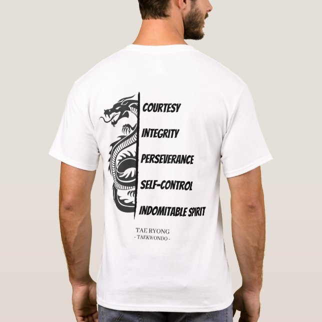 Inquilinos da Camiseta de Taekwondo (Verso)