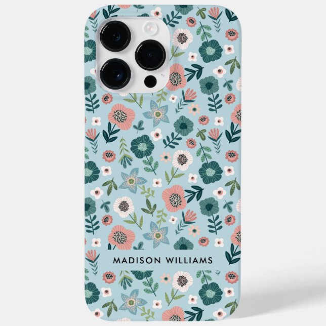 Inscrição editável Flores Mínimo de Case Mate (Verso)