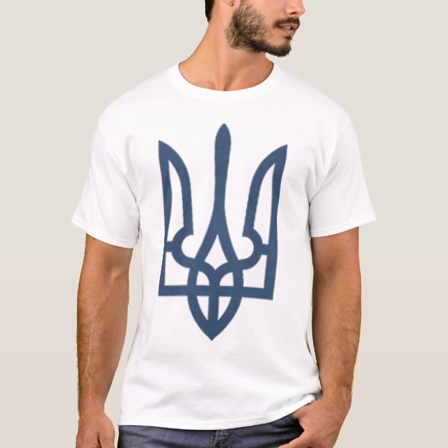 Inscrição Tryzub Zelensky Camisa Ucrânia Tridente  (Frente)