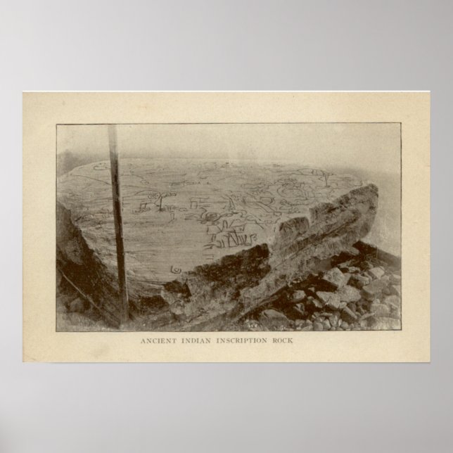 Inscription Rock - Kelleys Island, Ohio Poster (Frente)