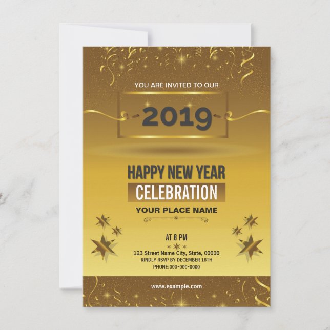 Insecto do convite de festas do ano novo (Frente)