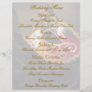 Insecto Dourado do menu do casamento da bola de