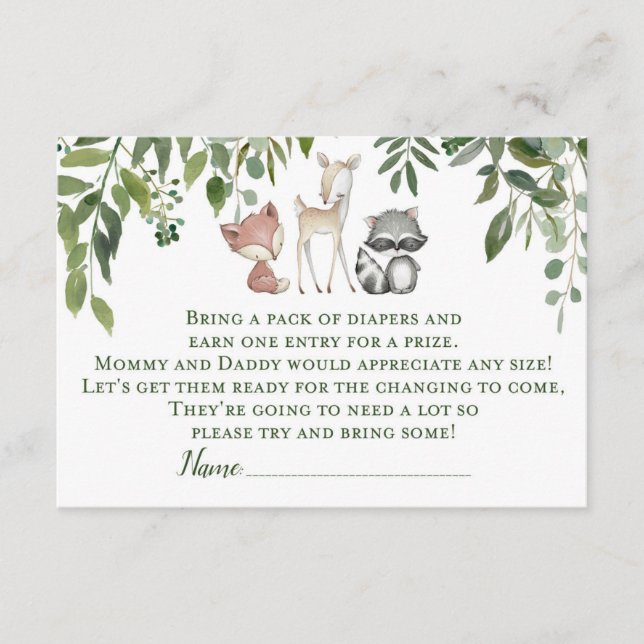 Inserção da Fralda do Chá de fraldas da Floresta V (Frente)