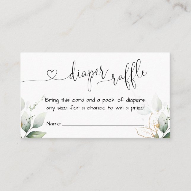 Inserção da Placa Raffle da Fralda Eucalyptus Gree (Frente)