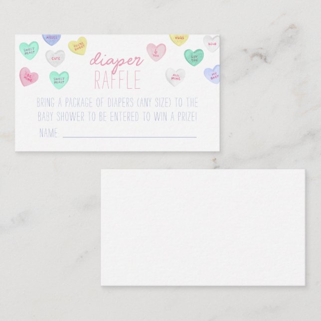 Inserção da Placa Raffle da Fralda Swetheart (Frente/Verso)