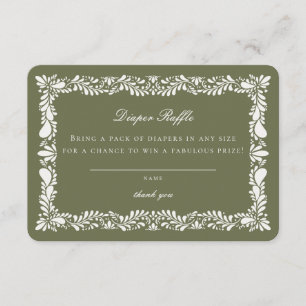 Inserção da placa Raffle da Fralda Verde Talavera